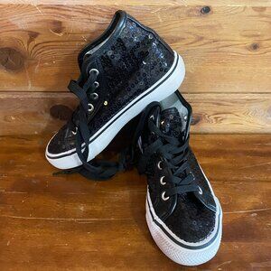 Balera High Top Black Sequin Dance Sneakers Girl's Size 2